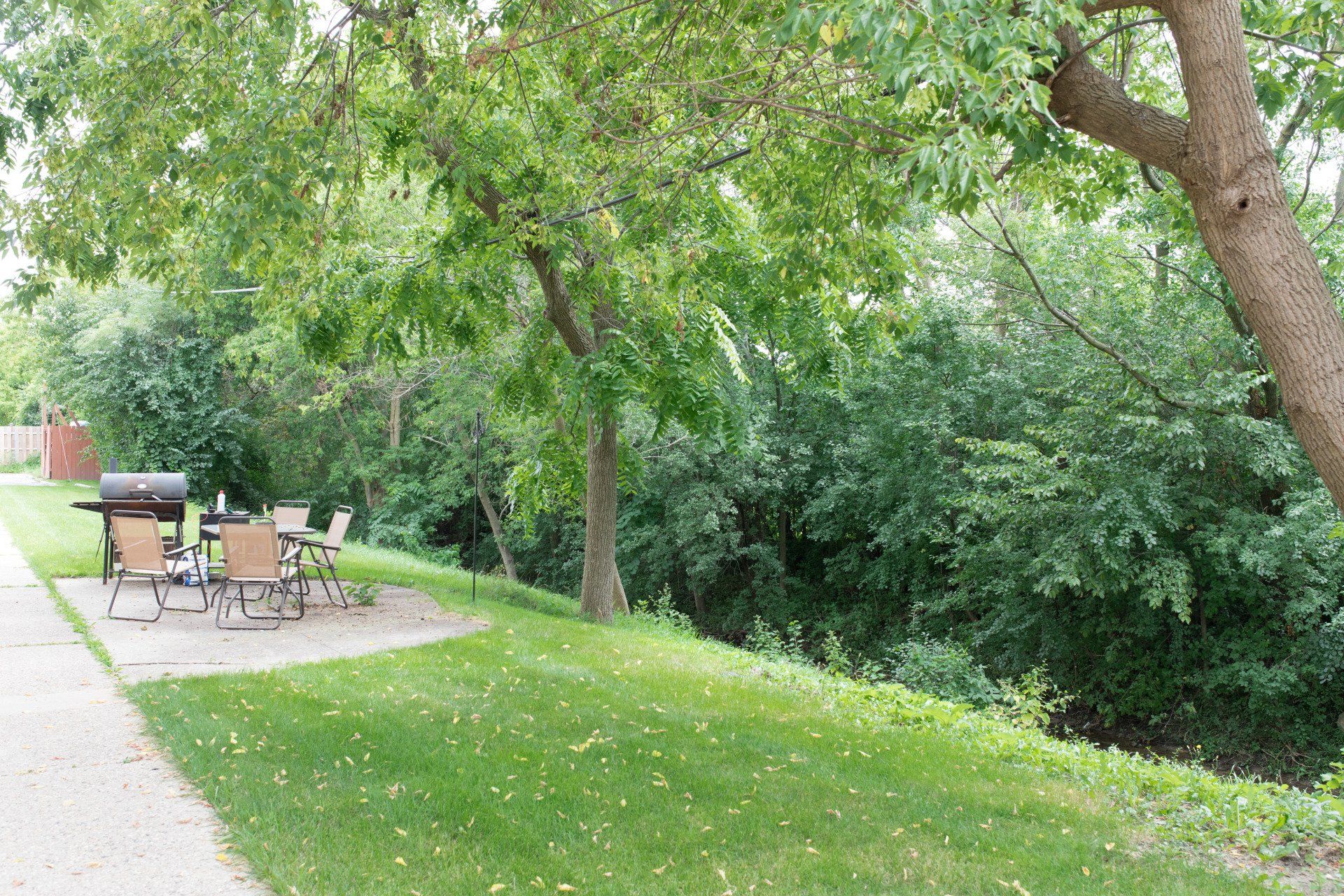 the barbecue area at Spruce Court