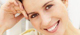 Smiling brunette woman