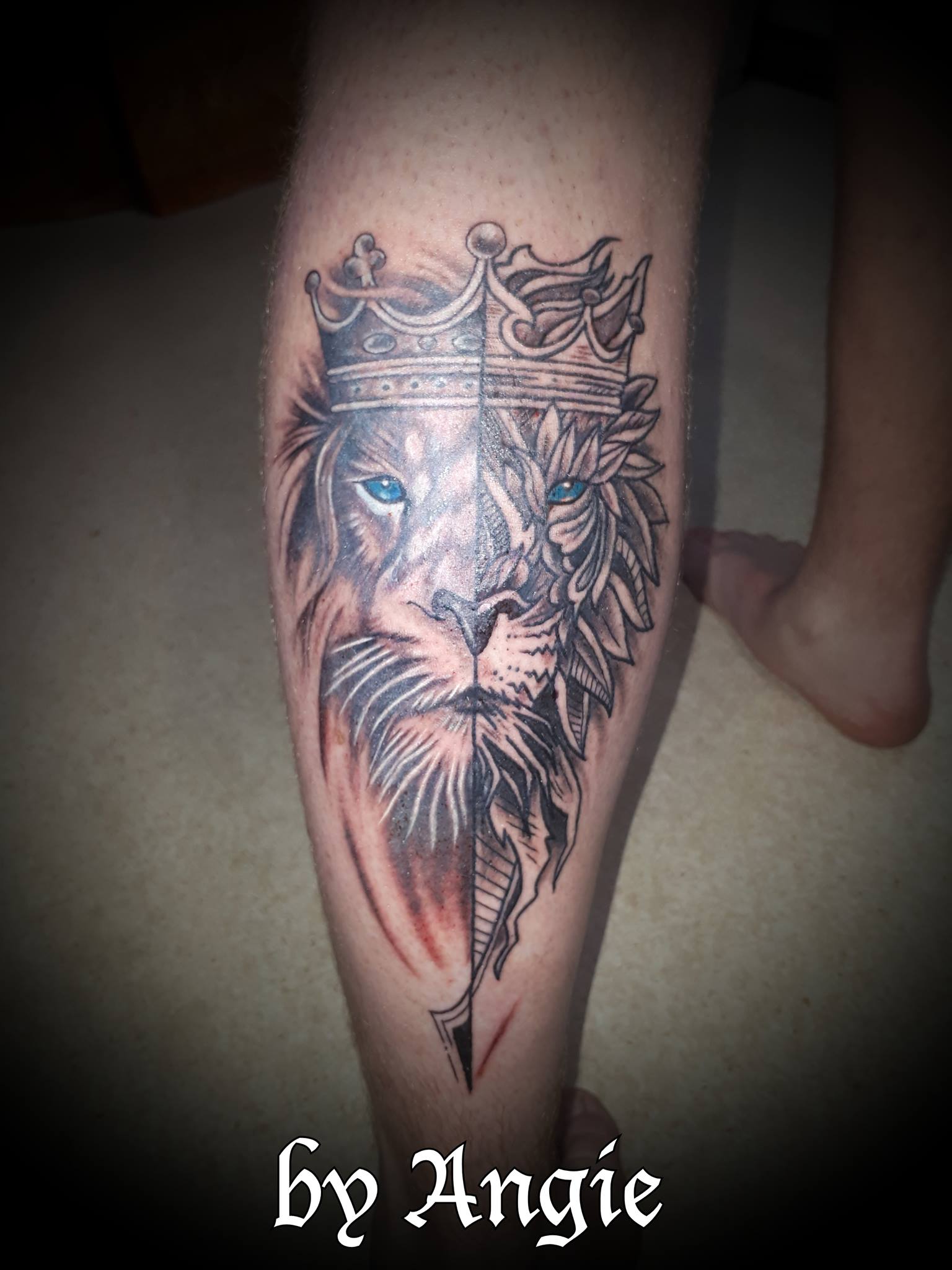 Lion with Crown— Tattoo in South Lismore, NSW