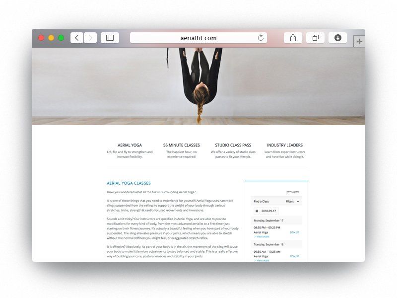 Mindbody branded tools on a website