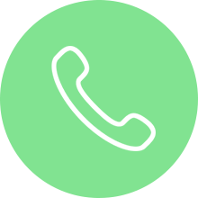 Ein Telefonsymbol in einem grünen Kreis auf weißem Hintergrund.