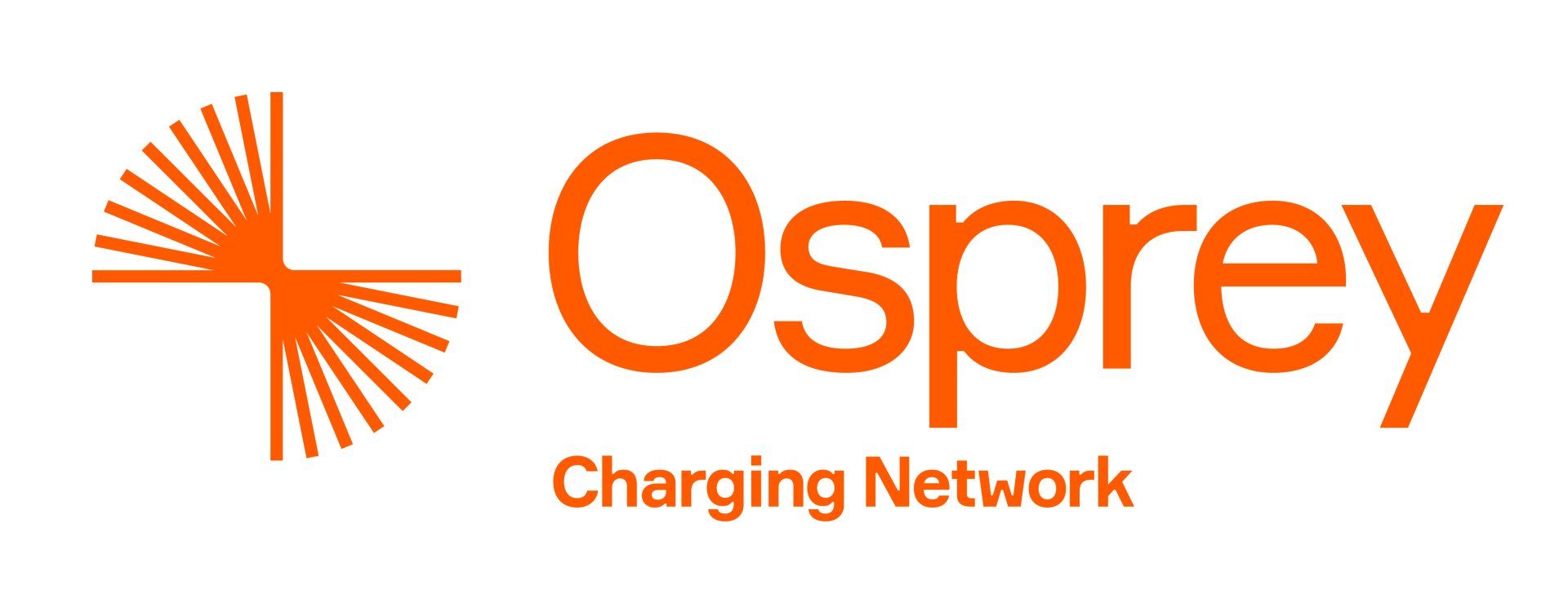 An orange logo for osprey charging network