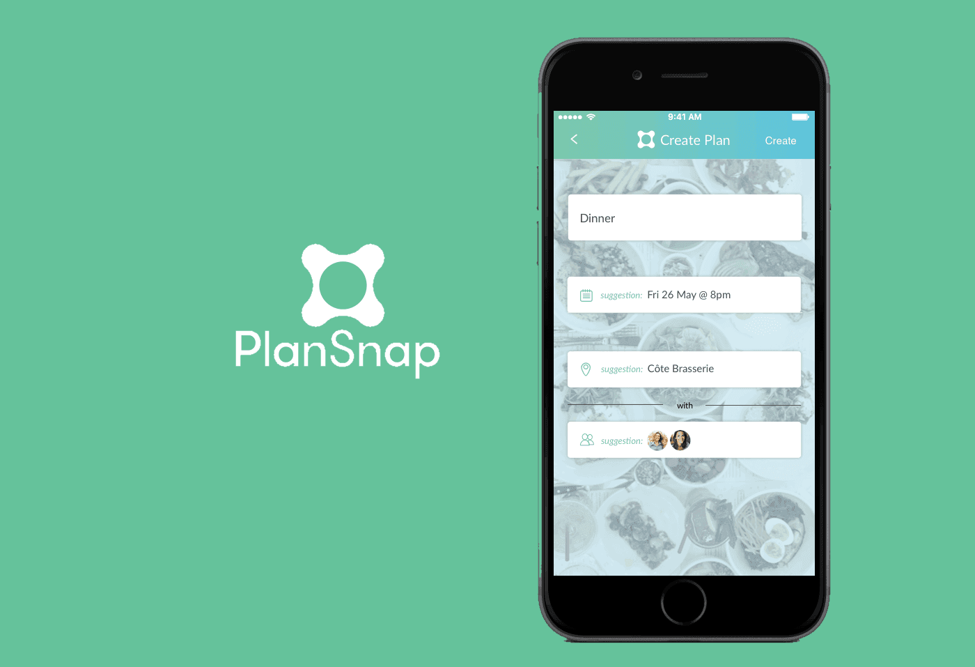 A cell phone with a plansnap app on it.
