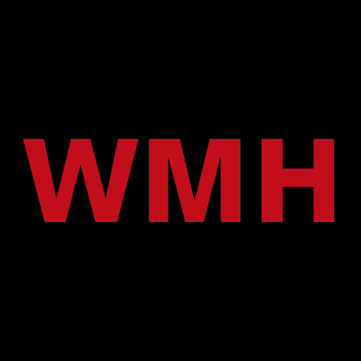 The logo for wmhs is red on a black background.