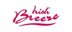 A red logo for irish breeze on a white background.
