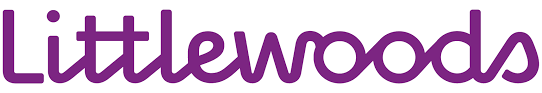 The word littlewoods is written in purple on a white background.