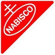 The nabisco logo is on a red triangle on a white background.