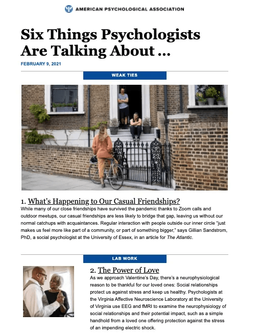 Image of Six Things Newsletter
