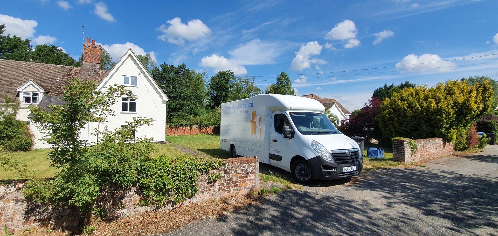 Clean professional moving vehicle during a house move in Cambridgeshire by Simply Moved Ltd