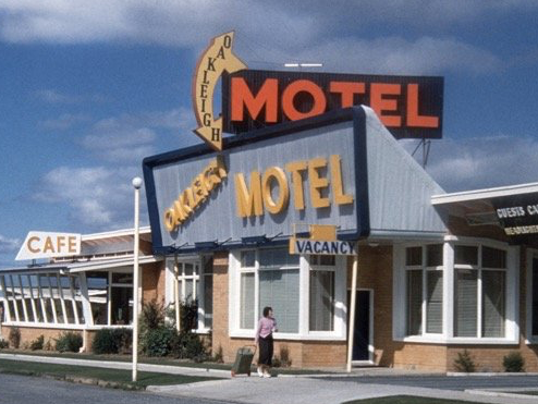 Publicity for Tim Ross and his book Motel - Images of Australia on Holidays - as well as the live shows that riff on Australians love of travel and adventure from the 1950s to now.