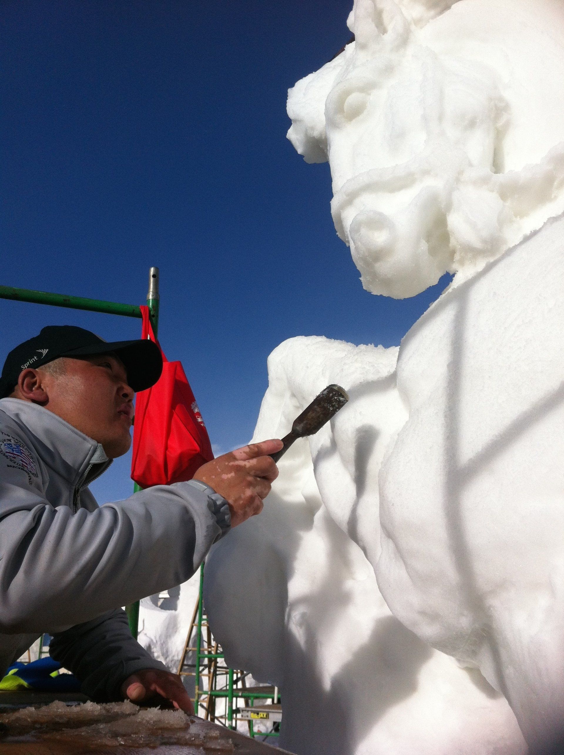 Snow sculpting in Breckenridge, Colorado. 
