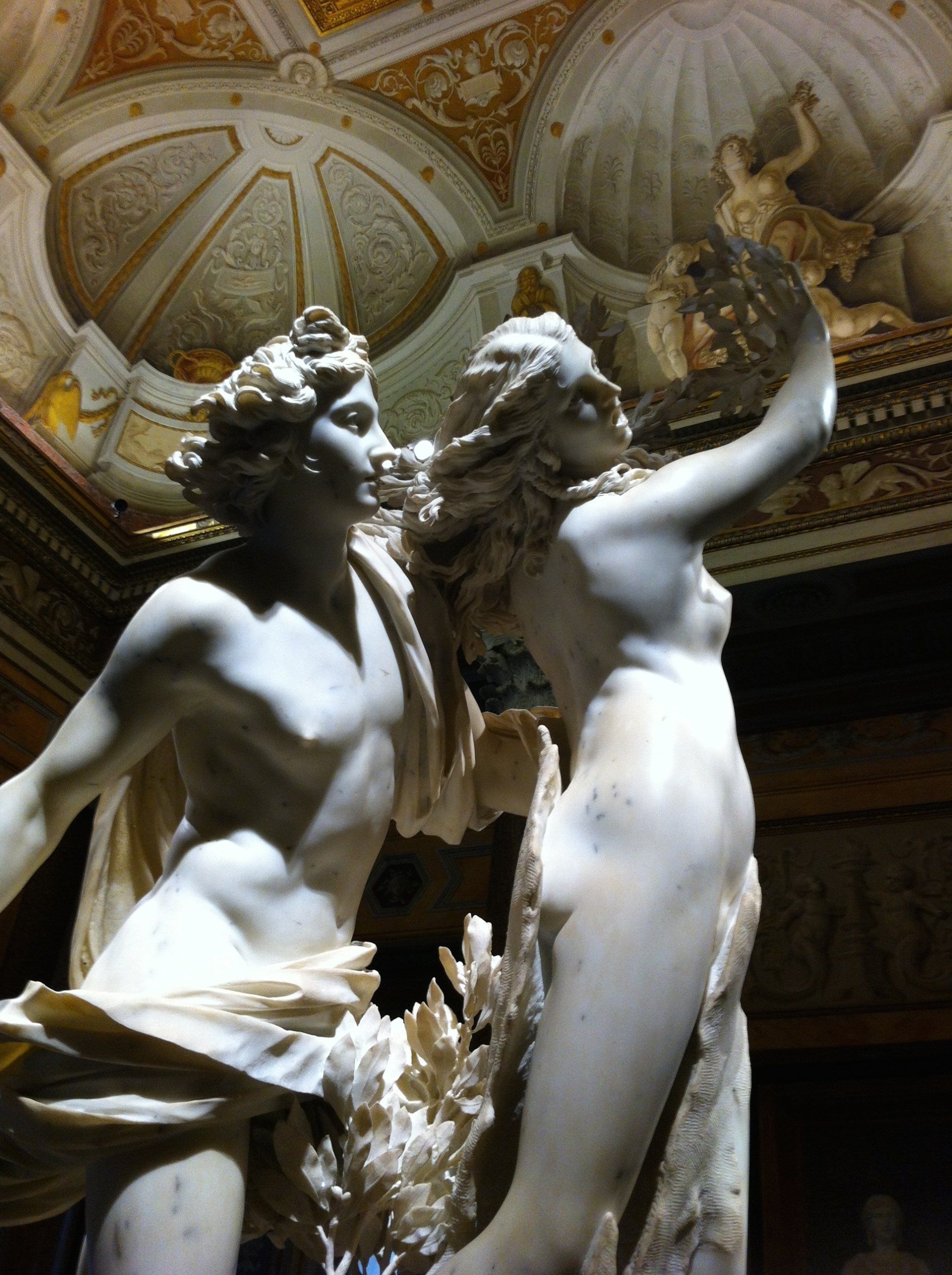 Bernini's sculpture of Daphne and Apollo at the Borghese Gallery. 
