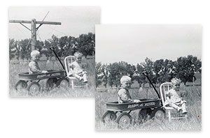 Example of distracting objects removed