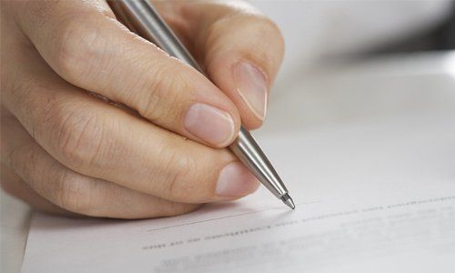 Signing on a document