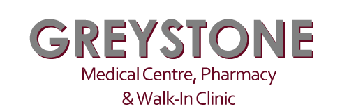 The logo for greystone medical centre , pharmacy and walk-in clinic