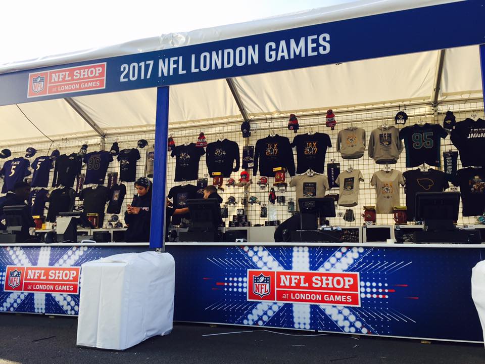 The nfl shop is selling t-shirts for the 2017 nfl london games