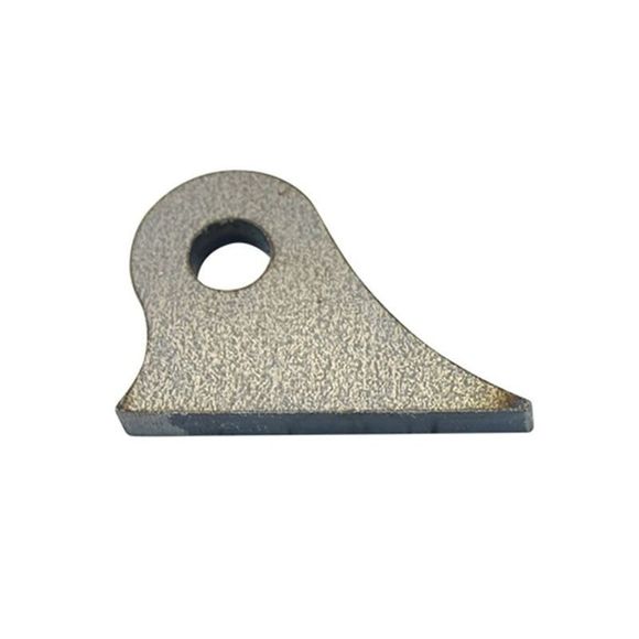 A metal tab with a hole, for welding.