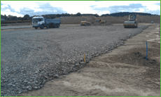 trucks on gravel