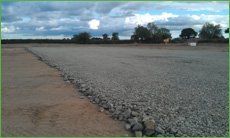 fresh gravel spread