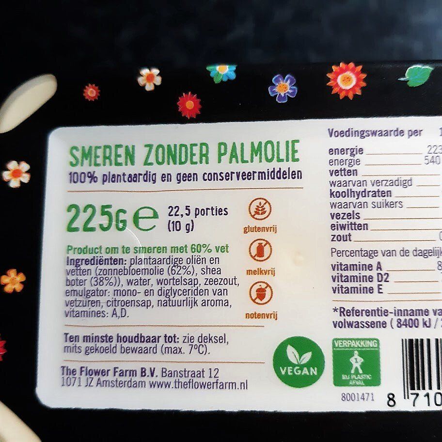 Label with text in Dutch:
