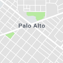 A map of palo alto with a green park in the middle.