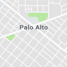 A map of palo alto with a green park in the middle.