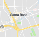 A map showing the location of santa rosa , california.