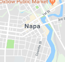 A map of the city of napa with a river in the background.