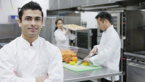 three chefs in a restaurant
