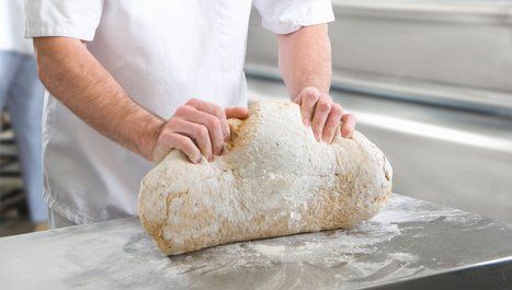 Chef making dough