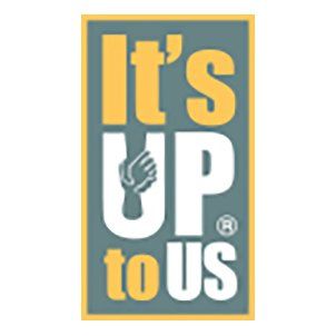A logo that says it 's up to us