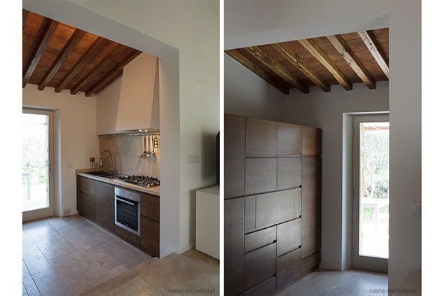 interni con arredi in legno