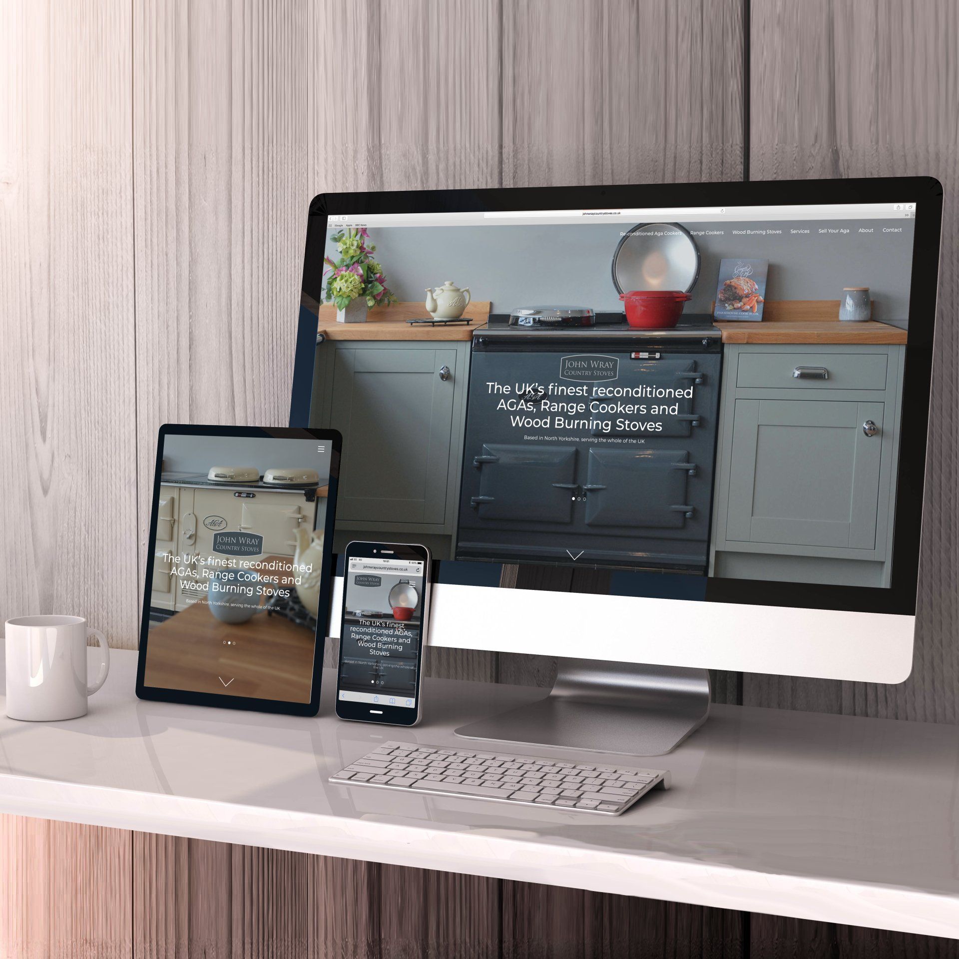 A computer monitor is open to a kitchen website