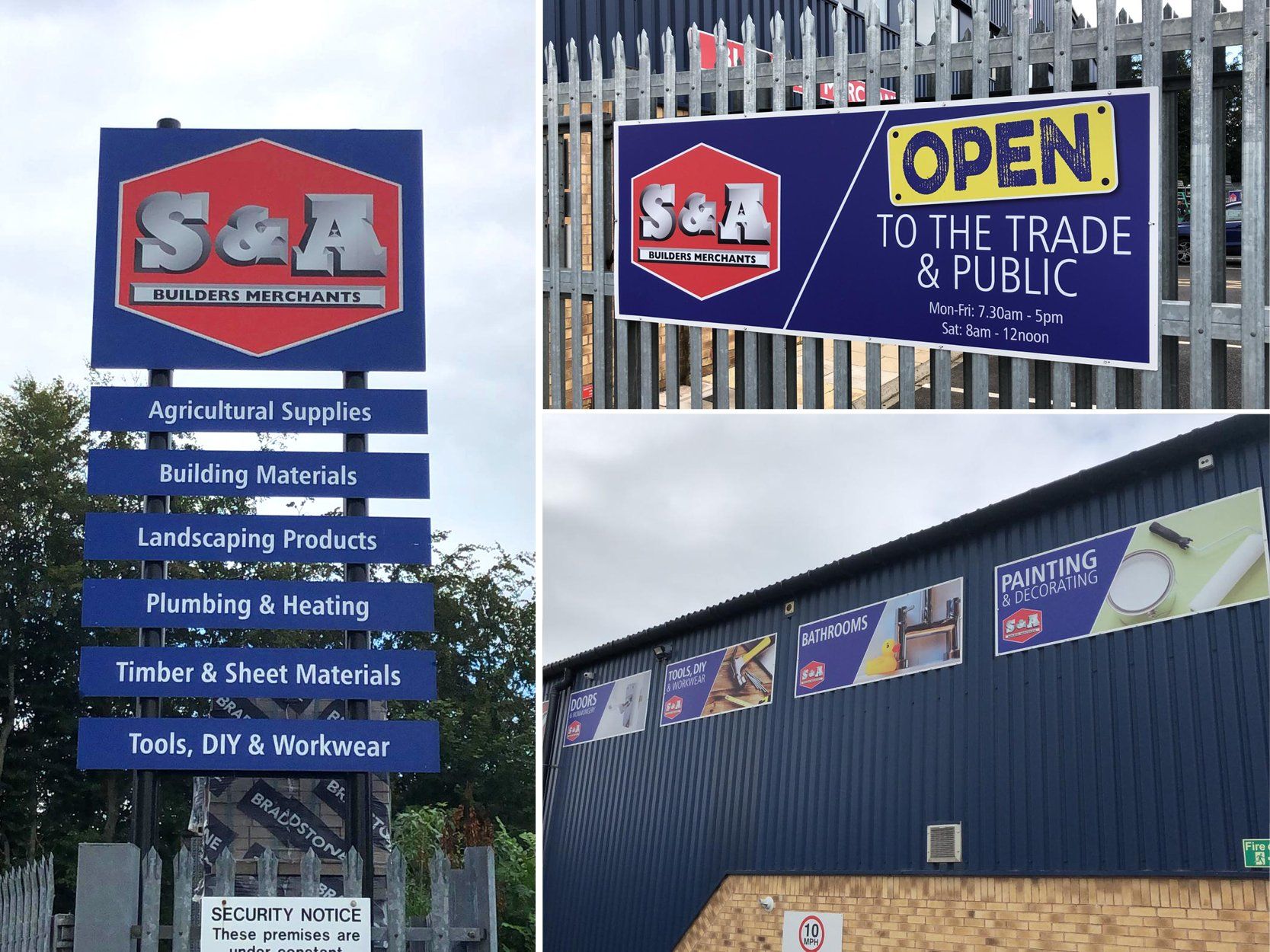 A sign that says open to the trade and public