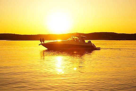 boat in the sunset