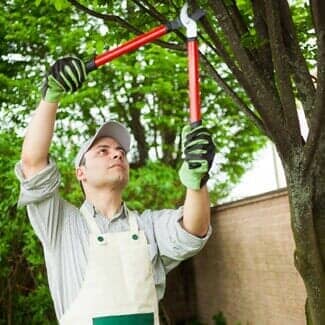 Worker Using Red Sheers — Fencing in San Leandro, CA