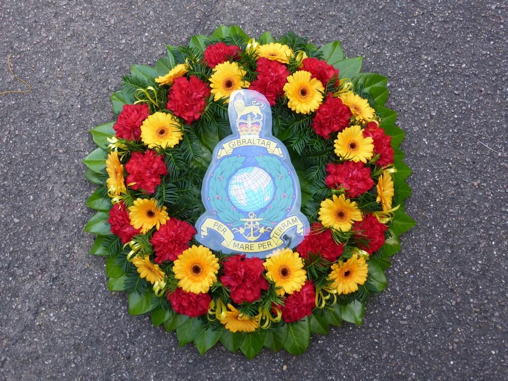 12. Royal Marines wreath with emblem to the centre