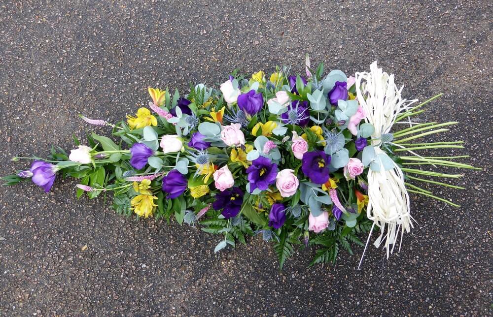 24. Woodland spray with Lisianthus, Thistle, Roses, Alstromeria and Veronicas