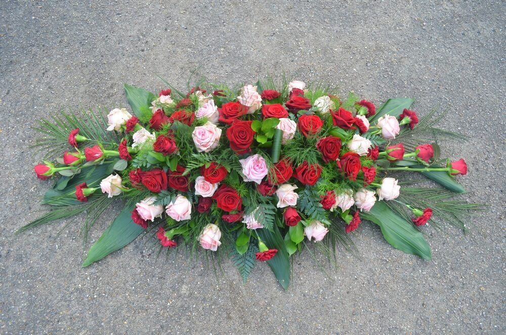 13. Spray of pink and red Roses