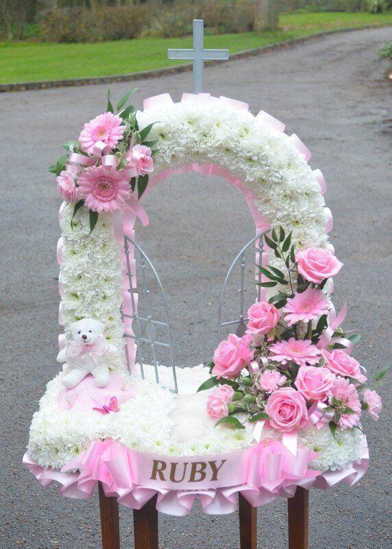 57. Gates of Heaven 2’6” Tall in pink and white