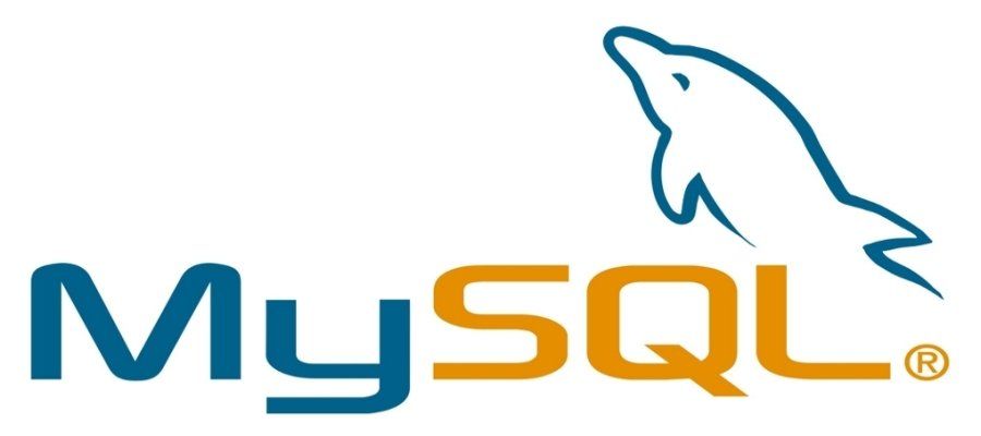MySQL logo: blue and orange text with dolphin icon.
