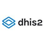 Logo for DHIS2: a blue, layered diamond shape next to the text