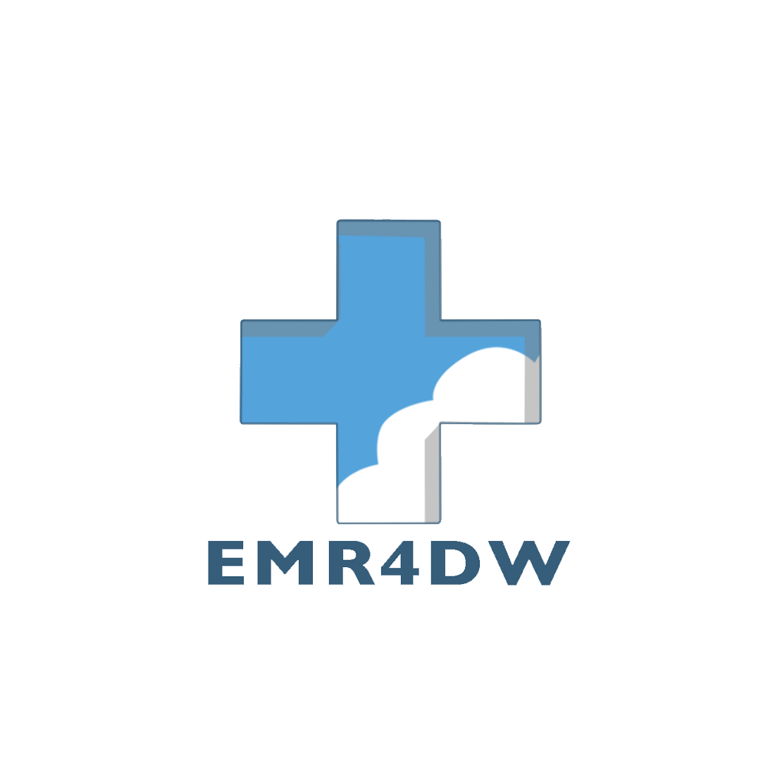 Blue cross logo with cloud,