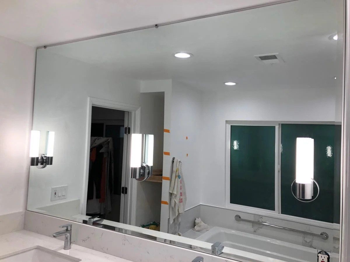 Huge Mirror in the Bathroom — Pasadena, CA — A & S Glass and Mirrors