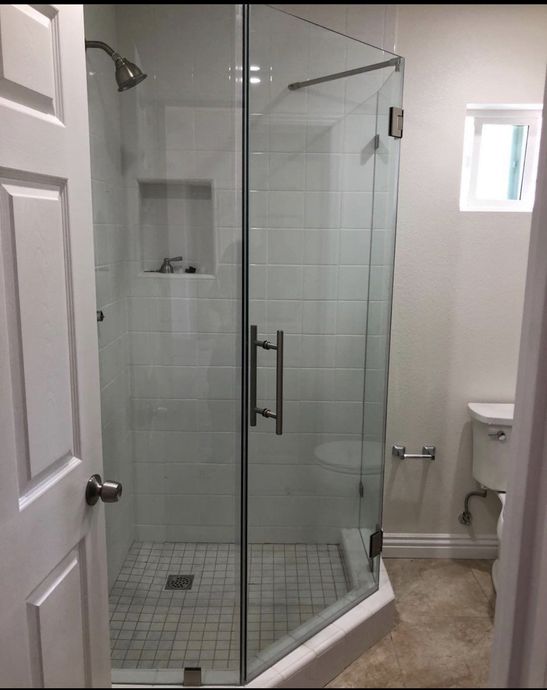 Shower with a Glass Door — Pasadena, CA — A & S Glass and Mirrors Shower with a Glass Door — Pasadena, CA — A & S Glass and Mirrors