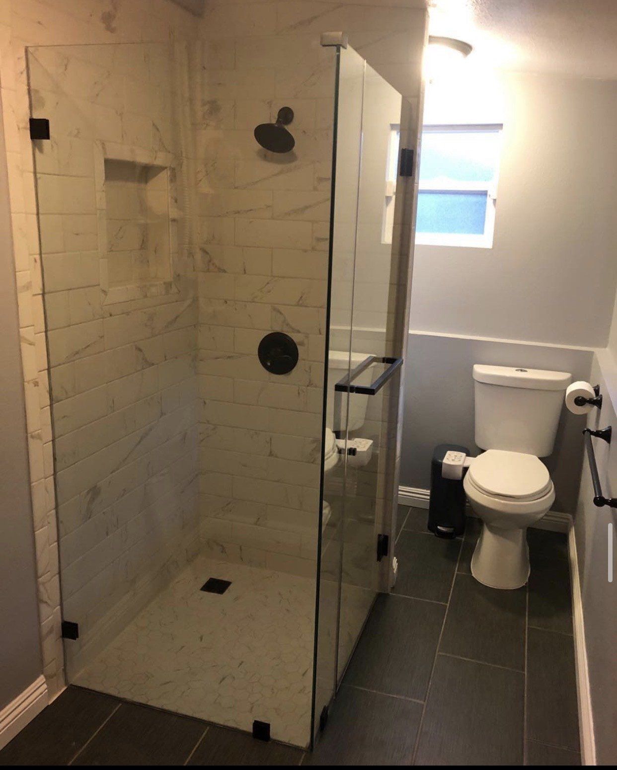 Glass Door in the Bathroom — Pasadena, CA — A & S Glass and Mirrors