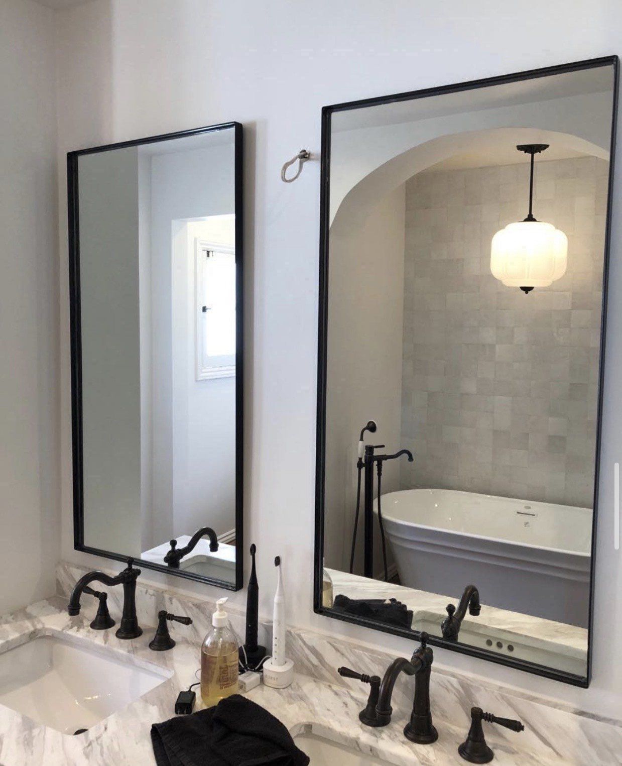 Elegant Mirrors Above the Sink — Pasadena, CA — A & S Glass and Mirrors