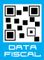 Un logotipo azul y blanco para datos fiscales con un código QR