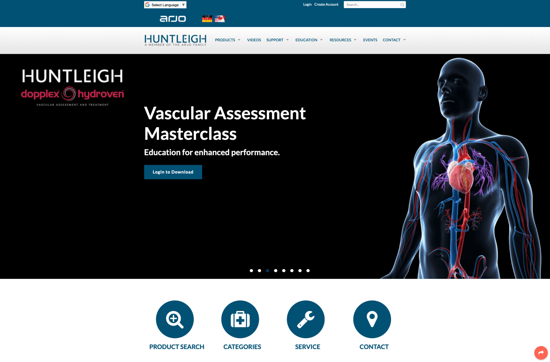 A website for huntleigh vascular assessment masterclass