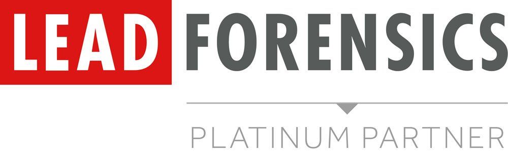 A lead forensics platinum partner logo on a white background